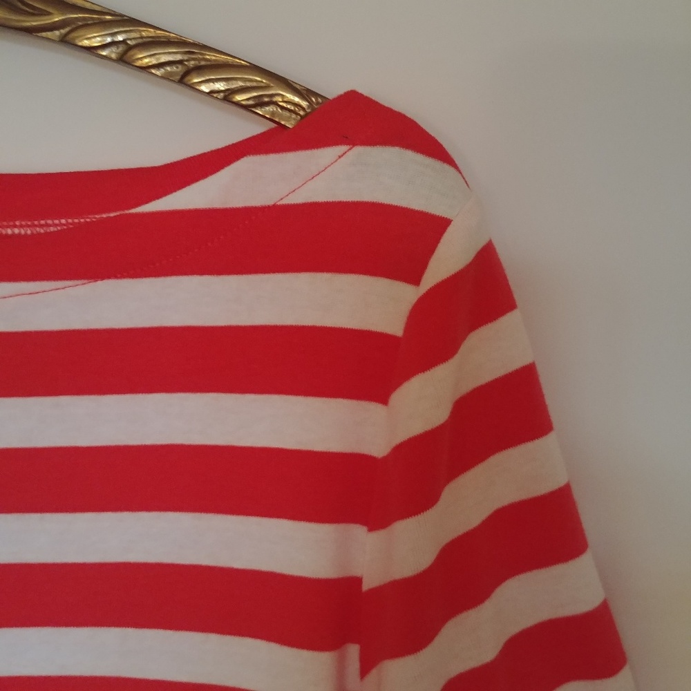 Lauren,Ralph Lauren orange/white stripe top,M - Picture 6 of 6